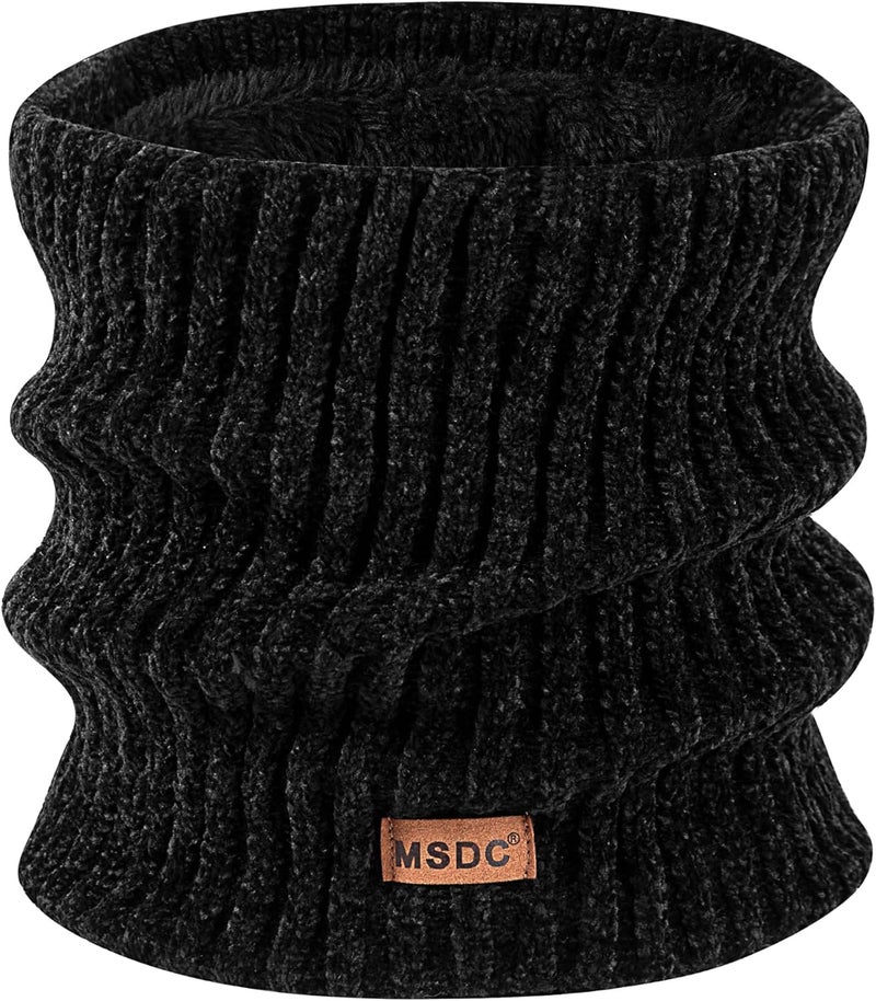 MSDC Winter Scarf for Women Neck Gaiter Warmer Chenille Fleece Face Mask Covering for Cold Weather Gifts - Image 1